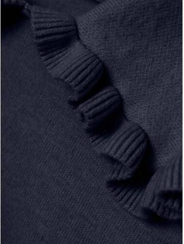 Name it KIDS trui met ruches donkerblauw Meisjes Viscose Peter Pan-kraag 122 128 - Foto 2