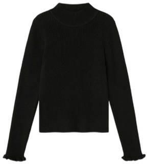 Name it KIDS trui NKFRIAGLITTER met ruches zwart Meisjes Katoen Opstaande kraag 122 128