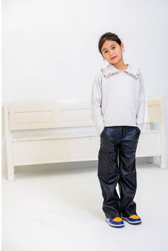 Name it KIDS trui NKFROSABELL beige Meisjes Viscose Peter Pan-kraag Effen 134 140 - Foto 3