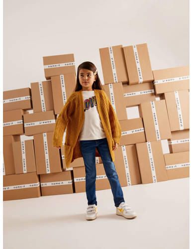 Name it KIDS vest NKFOMINKE van gerecycled polyester goudgeel 146 152 - Foto 2