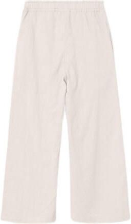 Name it KIDS wide leg broek NKFFALINNEN ecru Meisjes Katoen Effen 122