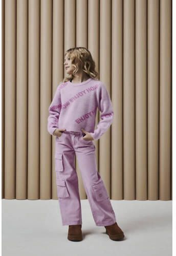 Name it KIDS wide leg broek NKFROSE roze Meisjes Katoen Effen 116 - Foto 2
