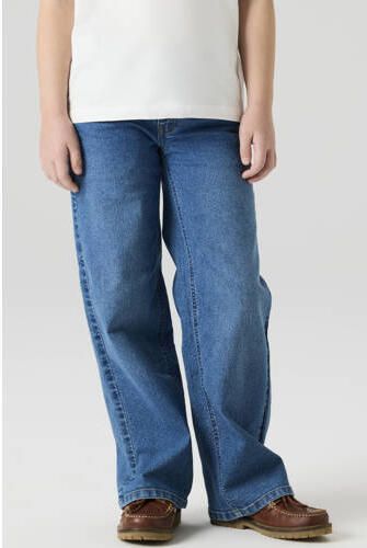 NAME IT KIDS wide leg jeans medium blue denim Blauw Effen