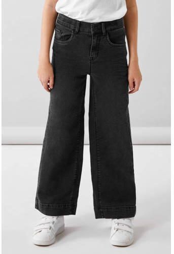 Name it KIDS wide leg jeans NKFROSE black denim Zwart Meisjes Stretchdenim 122