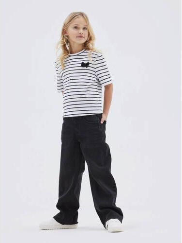 Name it KIDS wide leg jeans NKFROSE black denim Zwart Meisjes Stretchdenim 128 - Foto 2