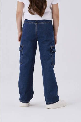 Name it KIDS wide leg jeans NKFROSE dark blue denim Blauw Effen 116 - Foto 3