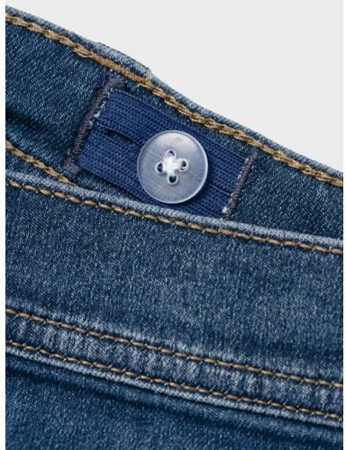 Name it KIDS wide leg jeans NKFROSE dark blue denim Blauw Meisjes Stretchdenim 128 - Foto 3