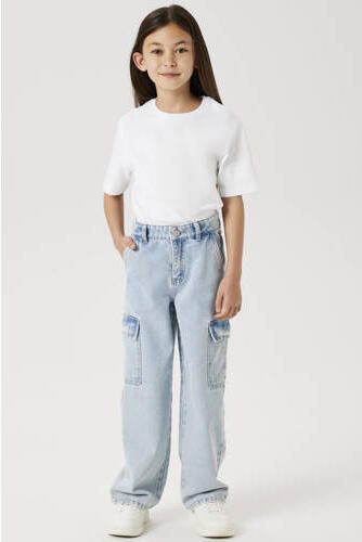 NAME IT KIDS wide leg regular waist jeans light blue bleached Blauw Meisjes Denim - Foto 8