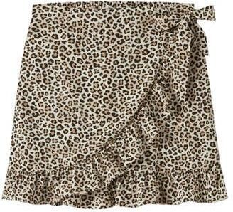 NAME IT KIDS wikkelrok met panterprint beige Meisjes Polyester Dierenprint