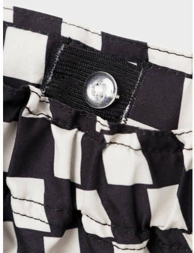 Name it KIDS zwemshort NKMZATOON zwart wit Jongens Polyester Ruit 110 - Foto 2