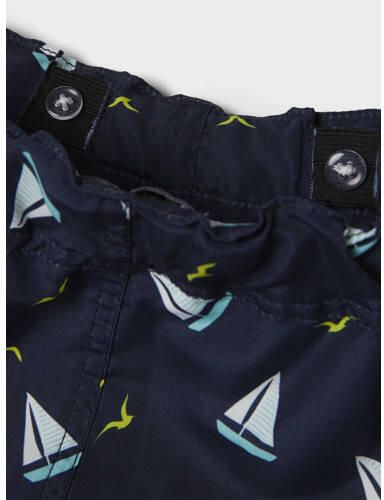 Name it KIDS zwemshort NKMZORRO donkerblauw Jongens Polyester All over print 116