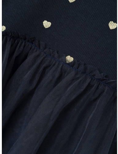 Name it MINI A-lijn jurk met katoen blauw Hartjes 104 - Foto 2