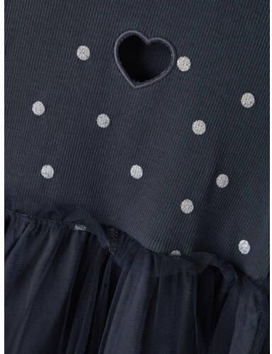 Name it MINI A-lijn jurk met katoen blauw Hartjes 104 - Foto 3