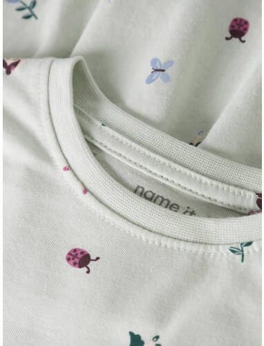 NAME IT MINI A-lijn jurk mintgroen Meisjes Katoen Ronde hals All over print - Foto 2