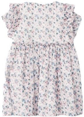 Name it MINI A-lijn jurk NMFFENORMA met all over print wit roze blauw Meisjes Polyester Ronde hals 104