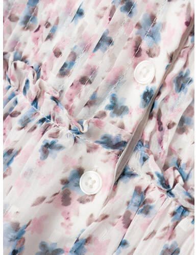 Name it MINI A-lijn jurk NMFFENORMA met all over print wit roze blauw Meisjes Polyester Ronde hals 104 - Foto 2