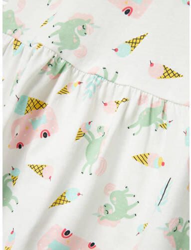 Name it MINI A-lijn jurk NMFVIGGA met all over print wit multicolor Meisjes Katoen Ronde hals 110 - Foto 2