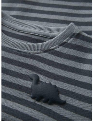 NAME IT MINI aansluitende gestreepte longsleeve grijsblauw Jongens Katoen Ronde hals - Foto 2