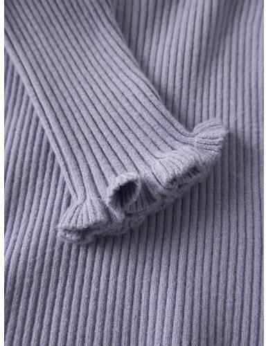 NAME IT MINI aansluitende longsleeve met ruches paars Meisjes Viscose Ronde hals - Foto 2