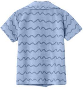 Name it MINI badstof overhemd NMMFELO met all over print lichtblauw blauw 104