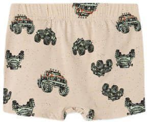 Name it MINI boxershort NMMTIGHTS MONSTER TRUCK set van 3 beige groen Jongens Stretchkatoen 104