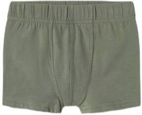 Name it MINI boxershort NMMTIGHTS MONSTER TRUCK set van 3 beige groen Jongens Stretchkatoen 104