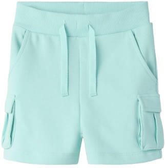 NAME IT MINI cargo short turquoise Korte broek Blauw Jongens Katoen Effen