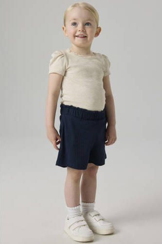 Name it MINI ribgebreid T-shirt NMFKAB met kant ecru Meisjes Stretchkatoen Ronde hals 122 128 - Foto 3