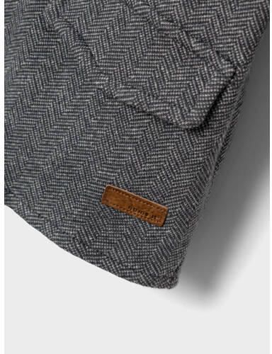Name it MINI colbert NMMROBINO SWEAT van gerecycled polyester d.blauw melange 104