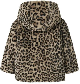 NAME IT MINI faux fur jas met panterprint bruin Meisjes Polyester Capuchon - Foto 2