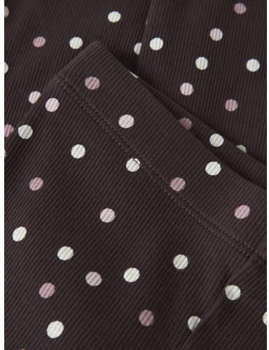 NAME IT MINI flared legging met stippen bruin Broek Meisjes Stretchkatoen
