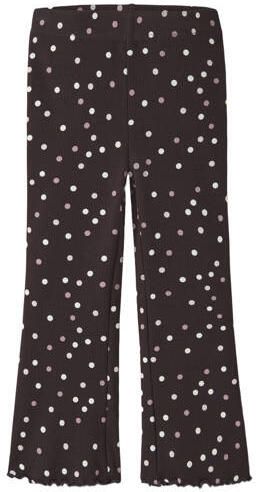 NAME IT MINI flared legging met stippen bruin Broek Meisjes Stretchkatoen - Foto 2
