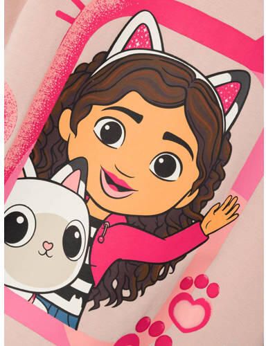 Name it MINI Gabby Cats longsleeve NMFNESSIE met printopdruk lichtroze Meisjes Stretchkatoen Ronde hals 104 - Foto 2