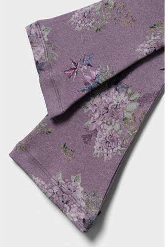 Name it MINI gebloemde flared legging NMFNNORAS paars Meisjes Katoen Bloemen 110