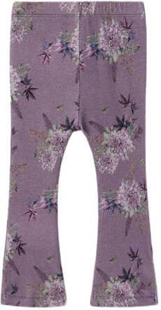 Name it MINI gebloemde flared legging NMFNNORAS paars Meisjes Katoen Bloemen 110 - Foto 2