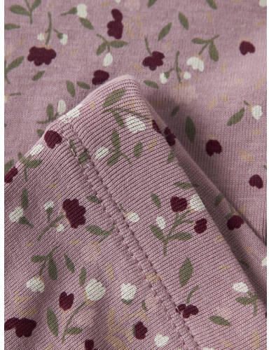 NAME IT MINI gebreide gebloemde flared legging lila Broek Paars Meisjes Stretchkatoen - Foto 2