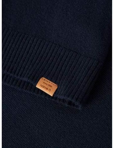 NAME IT MINI gebreide trui donkerblauw Jongens Viscose Col Effen - Foto 3