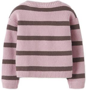 NAME IT MINI gebreide trui lila Paars Meisjes Viscose Ronde hals Streep