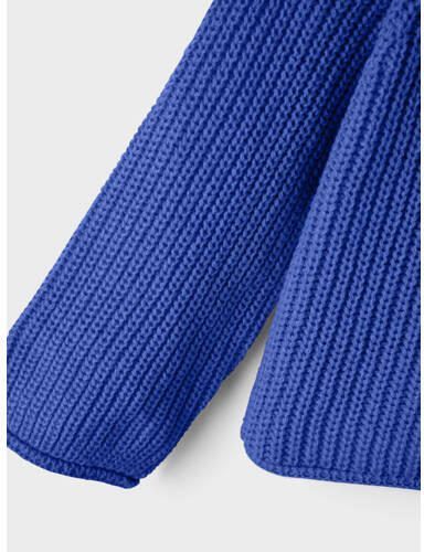 Name it MINI gebreide trui NKFVENJA hardblauw Meisjes Katoen Ronde hals 110 - Foto 2