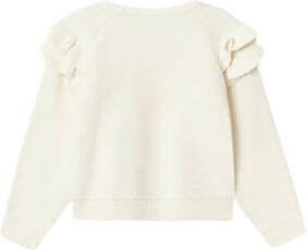 Name it MINI gebreide trui NMFROSEMARIE met ruches ecru Meisjes Katoen Ronde hals 104
