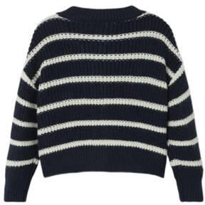 Name it MINI gestreept vest donkerblauw ecru Meisjes Acryl V-hals Streep 110 - Foto 2