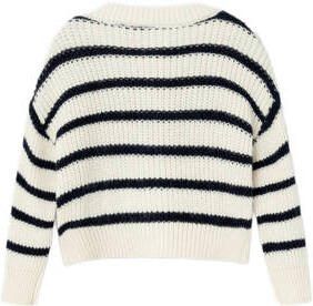 Name it MINI gestreept vest ecru donkerblauw Meisjes Acryl V-hals Streep 104