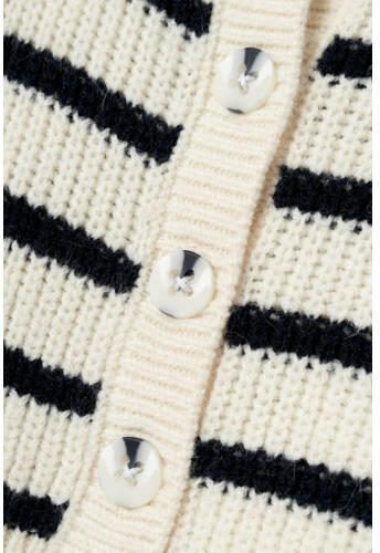 Name it MINI gestreept vest ecru donkerblauw Meisjes Acryl V-hals Streep 104 - Foto 2