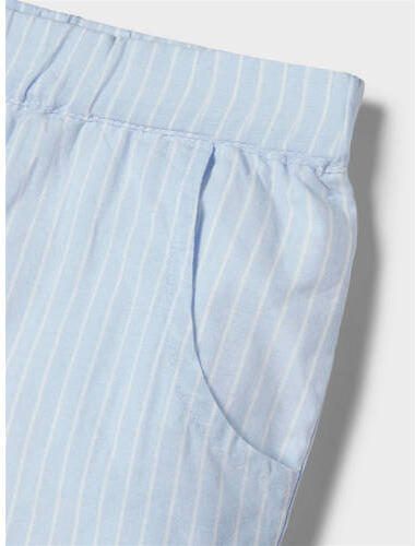 Name it MINI gestreepte casual short NMFFESINNE lichtblauw Korte broek Meisjes Katoen 110 - Foto 3