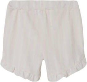 Name it MINI gestreepte casual short NMFFREDERIKKE lichtroze wit Korte broek Meisjes Katoen 110