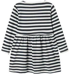 Name it MINI gestreepte jurk NMFVIVIA wit donkerblauw Meisjes Katoen Ronde hals 122 128