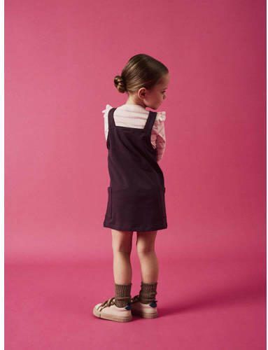 Name it MINI gestreepte longsleeve NMFKIANNA ecru lichtroze Meisjes Stretchkatoen Ronde hals 122 128