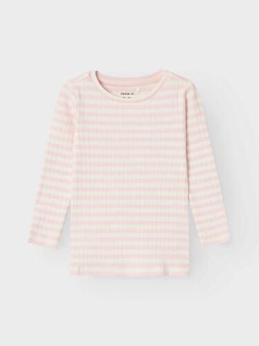 Name it MINI gestreepte longsleeve NMFSURAJA lichtroze wit Meisjes Stretchkatoen Ronde hals 104 - Foto 3