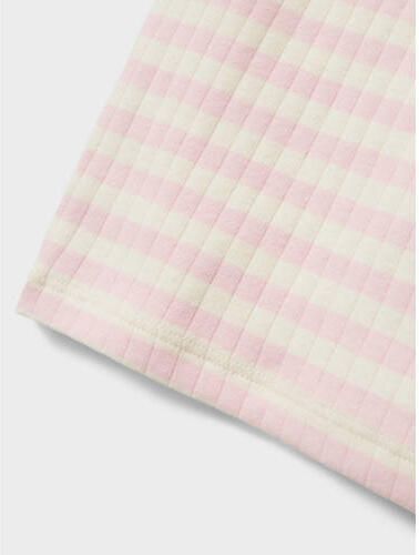 Name it MINI gestreepte longsleeve NMFSURAJA lichtroze wit Meisjes Stretchkatoen Ronde hals 104