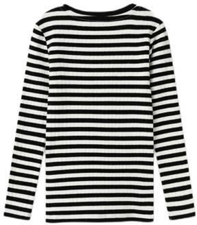 Name it MINI gestreepte longsleeve NMFSURAJA zwart offwhite Meisjes Stretchkatoen Ronde hals 104 - Foto 3